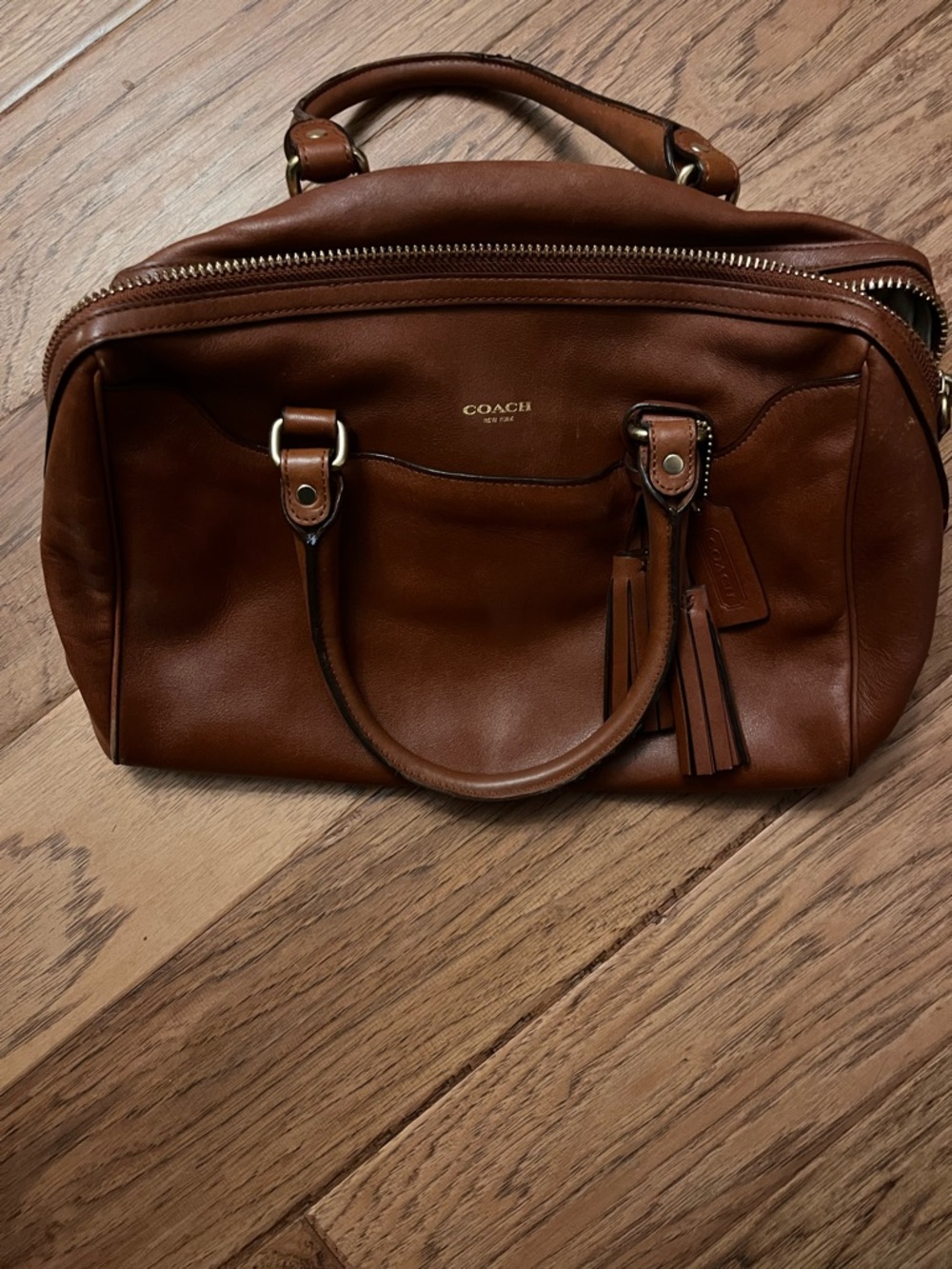 Coach Legacy Haley Leather Top Handle Satchel# 23574 in British Tan